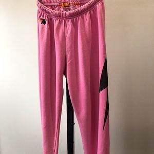Aviator Nation women’s lightning bolt sweatpants.